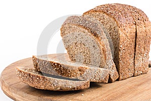 Healthy chrono bread isolated over white background photo