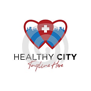 Healthy city vector illustration logo design