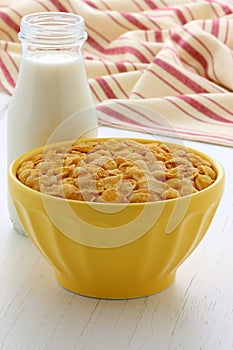 Healthy corn flakes breakfast