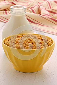 Healthy corn flakes breakfast