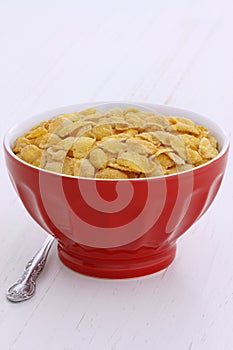 Healthy corn flakes breakfast