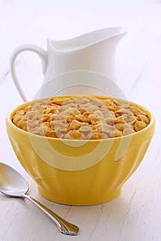 Healthy corn flakes breakfast