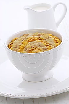 Healthy corn flakes breakfast