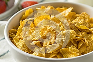 Healthy Corn Flakes with Milk for Breakfast