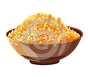 Healthy corn grains bowl