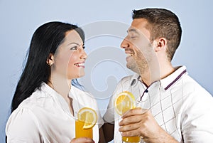 Healthy couple laughing together