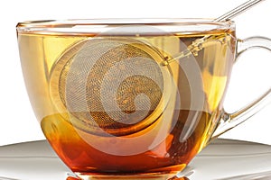 A healthy cup of rooibos tea infusing