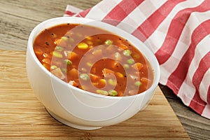 Healthy and delicious bowl of Vegetable soup