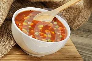 Healthy and delicious bowl of Vegetable soup