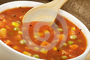 Healthy and delicious bowl of Vegetable soup