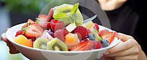 healthy delicious fruit salad, AI geneated