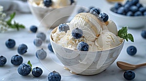 healthy dessert opt, indulge in a delicious and nutritious treat of cottage cheese ice cream with blueberries and honey