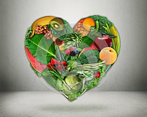 Healthy diet choice and heart health concept