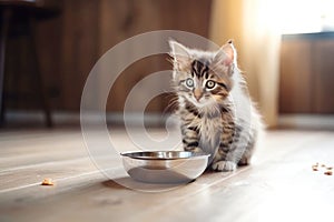 Healthy diet choices: cute cat's mealtime