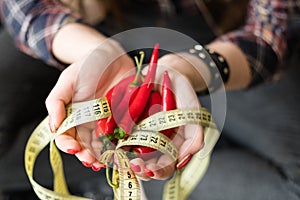 Healthy diet food weightloss fitness chili pepper