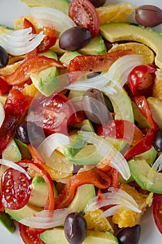 Healthy diet. Fresh fruit and vegetables salad