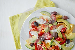 Healthy diet. Fresh fruit and vegetables salad