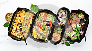 Healthy Dietary Meal. Delivery of restaurant dishes.