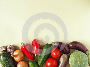 Healthy eating background. Food photography different fruits and vegetables isolated white background