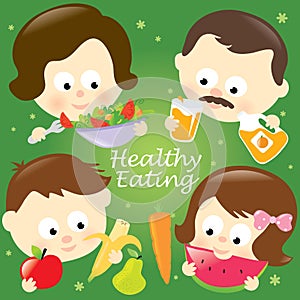 Healthy eating family