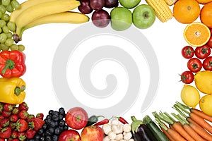 Healthy eating fruits and vegetables with copyspace