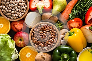 Healthy eating. Mediterranean diet. Fruit and vegetables