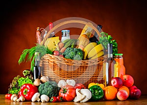 Healthy Eating. Organic Food, Vegetables and Fruits