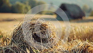 Healthy eating with straw and hay, nature, food wheat grass farm organic meal
