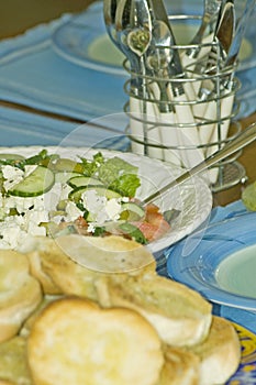 Healthy eating table setting