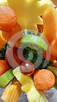 Healthy edible fruit arrangement