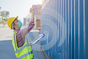 Healthy elder people working staff worker in port cargo shipping industry