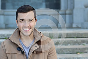 Healthy ethnic guy with a gorgeous smile