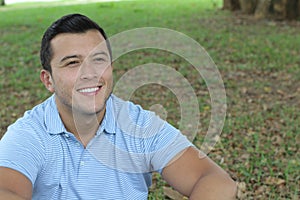 Healthy ethnic guy smiling headshot