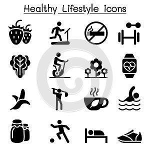 Healthy & exercise icons set
