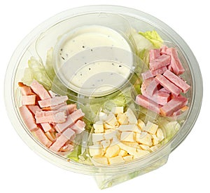 Healthy Fast Food Chef Salad in Carryout Bowl photo