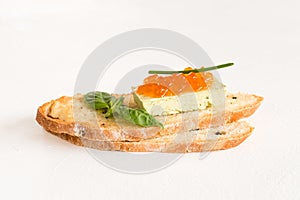 Healthy fast food sandwich snack cheese caviar