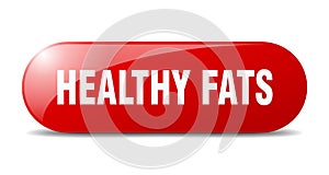 healthy fats button. sticker. banner. rounded glass sign