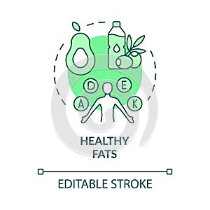 Healthy fats green concept icon