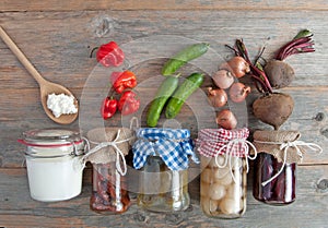 Healthy fermented foods photo