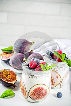 Healthy figs and chia dessert