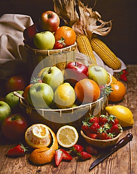 Healthy Food. Assorted Fresh Fruits