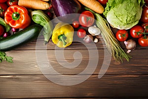 Healthy food background. Autumn vegetables and crop top view