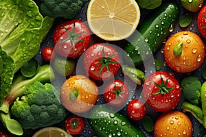 Healthy food background. Autumn vegetables and crop top view.