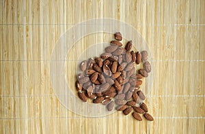 Healthy food  for background image close up almond nuts. Texture