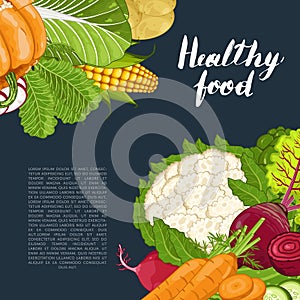 Healthy food banner with vegetable