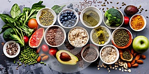 Healthy food clean eating selection. Super food clean eating selection.