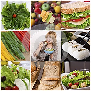 Healthy food collage