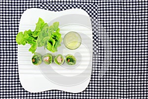 Healthy food concept, Fresh vegetables spring rolls.