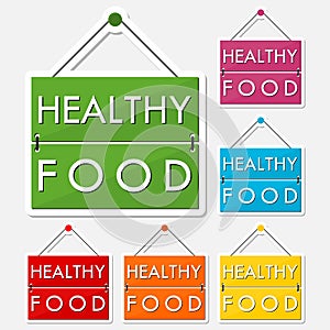 Healthy food design, Healthy food sign stickers set
