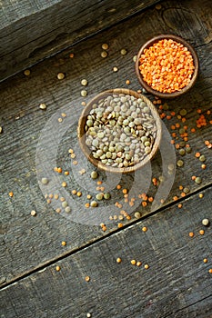 Healthy food, dieting, nutrition concept, vegan protein source. Raw legumes.